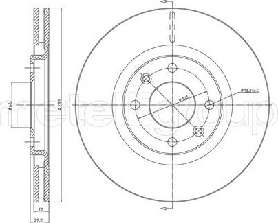 Metelli 23-0336 - Тормозной диск www.autospares.lv