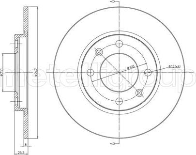 Metelli 23-0271 - Тормозной диск www.autospares.lv