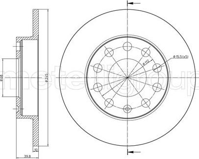 Metelli 23-0748C - Тормозной диск www.autospares.lv