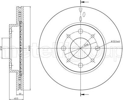 Metelli 23-0754C - Bremžu diski www.autospares.lv