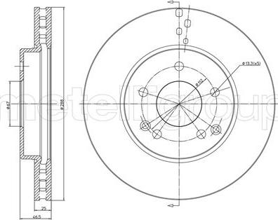 Metelli 23-0701C - Bremžu diski www.autospares.lv