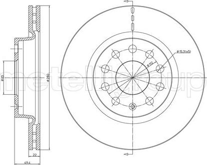 Metelli 23-0733C - Тормозной диск www.autospares.lv