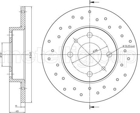 Metelli 23-1410FC - Bremžu diski www.autospares.lv