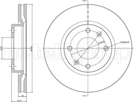 Metelli 23-1477C - Bremžu diski www.autospares.lv