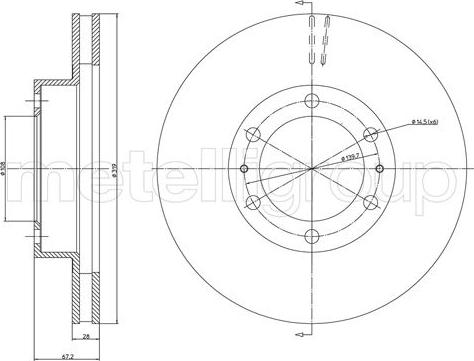 Metelli 23-1565 - Bremžu diski www.autospares.lv