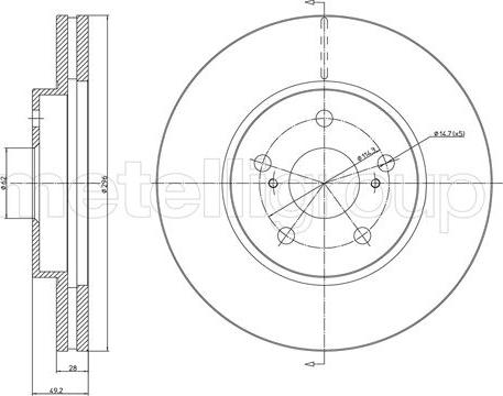 Metelli 23-1577C - Тормозной диск www.autospares.lv