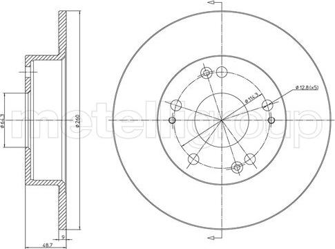 Metelli 23-1648C - Bremžu diski www.autospares.lv