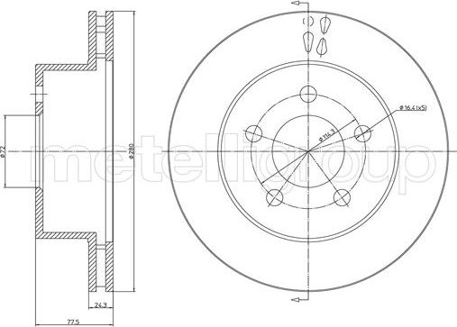 Metelli 23-1651C - Bremžu diski www.autospares.lv