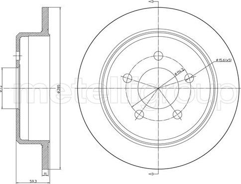 Metelli 23-1628C - Bremžu diski www.autospares.lv