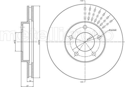 Metelli 23-1036C - Bremžu diski www.autospares.lv