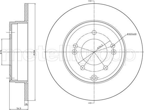 Metelli 23-1161C - Bremžu diski www.autospares.lv