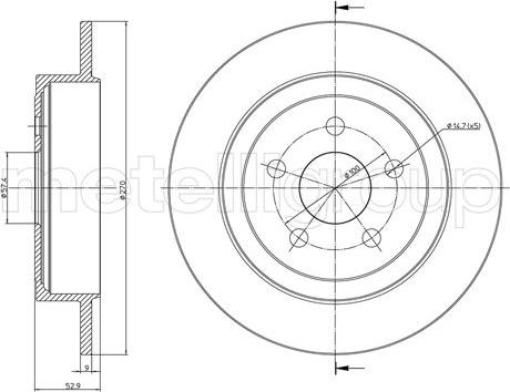 Metelli 23-1107C - Bremžu diski www.autospares.lv