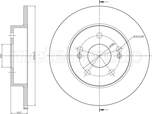 Metelli 23-1139C - Тормозной диск www.autospares.lv