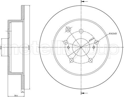 Metelli 23-1316C - Bremžu diski www.autospares.lv