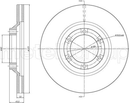 Metelli 23-1745C - Bremžu diski www.autospares.lv