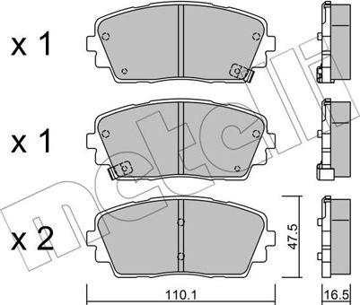 Metelli 22-0941-0 - Bremžu uzliku kompl., Disku bremzes autospares.lv