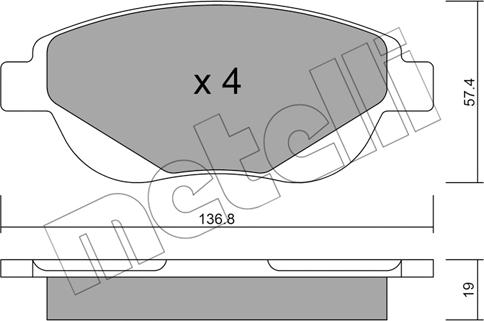 Metelli 22-0948-0 - Тормозные колодки, дисковые, комплект www.autospares.lv