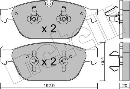 Metelli 22-0954-0 - Bremžu uzliku kompl., Disku bremzes www.autospares.lv