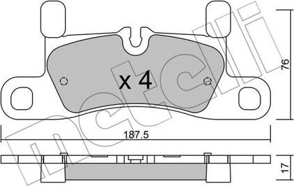 Metelli 22-0958-3 - Bremžu uzliku kompl., Disku bremzes www.autospares.lv