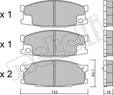 Metelli 22-0909-0 - Bremžu uzliku kompl., Disku bremzes autospares.lv