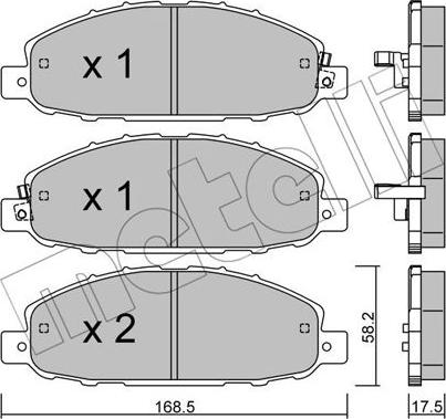 Metelli 22-0904-0 - Bremžu uzliku kompl., Disku bremzes www.autospares.lv