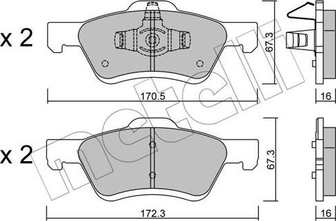 Metelli 22-0906-0 - Bremžu uzliku kompl., Disku bremzes autospares.lv