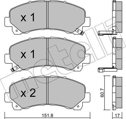 Metelli 22-0902-0 - Bremžu uzliku kompl., Disku bremzes www.autospares.lv