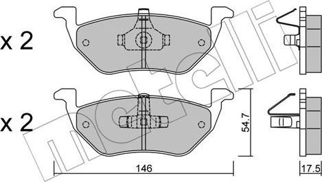 Metelli 22-0907-0 - Bremžu uzliku kompl., Disku bremzes www.autospares.lv