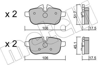 Metelli 22-0919-0 - Bremžu uzliku kompl., Disku bremzes www.autospares.lv