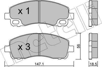 Metelli 22-0911-0 - Bremžu uzliku kompl., Disku bremzes www.autospares.lv