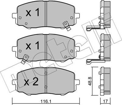 Metelli 22-0912-0 - Тормозные колодки, дисковые, комплект www.autospares.lv