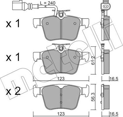 Metelli 22-0981-1 - Bremžu uzliku kompl., Disku bremzes www.autospares.lv