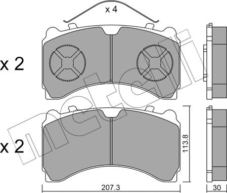 Metelli 22-0935-0 - Тормозные колодки, дисковые, комплект www.autospares.lv