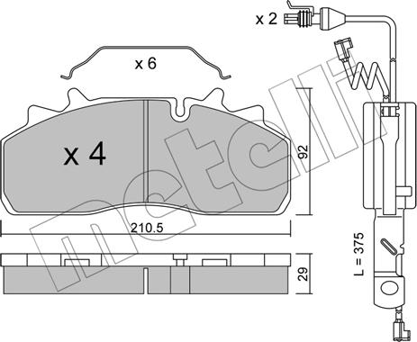 Metelli 22-0932-0K - Bremžu uzliku kompl., Disku bremzes www.autospares.lv