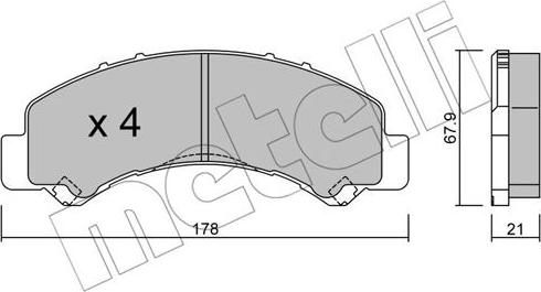 Metelli 22-0922-0 - Bremžu uzliku kompl., Disku bremzes www.autospares.lv