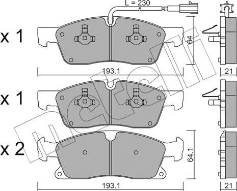 Metelli 22-0927-5 - Bremžu uzliku kompl., Disku bremzes www.autospares.lv