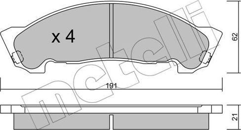 Metelli 22-0972-0 - Bremžu uzliku kompl., Disku bremzes www.autospares.lv