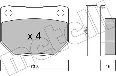 Metelli 22-0494-0 - Bremžu uzliku kompl., Disku bremzes www.autospares.lv