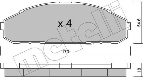 Metelli 22-0495-0 - Bremžu uzliku kompl., Disku bremzes www.autospares.lv