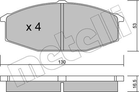 Metelli 22-0490-0 - Bremžu uzliku kompl., Disku bremzes autospares.lv