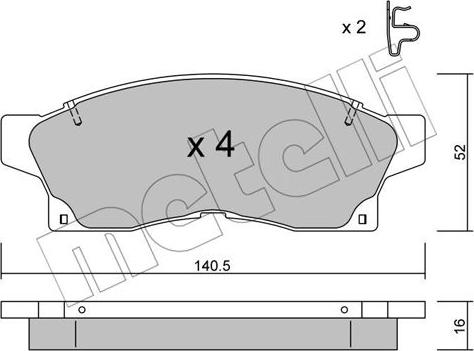 Metelli 22-0444-0 - Bremžu uzliku kompl., Disku bremzes autospares.lv