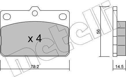 Metelli 22-0440-0 - Bremžu uzliku kompl., Disku bremzes autospares.lv