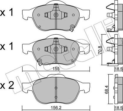 Metelli 22-0448-0 - Bremžu uzliku kompl., Disku bremzes www.autospares.lv