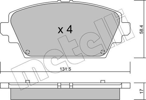 Metelli 22-0464-0 - Bremžu uzliku kompl., Disku bremzes autospares.lv