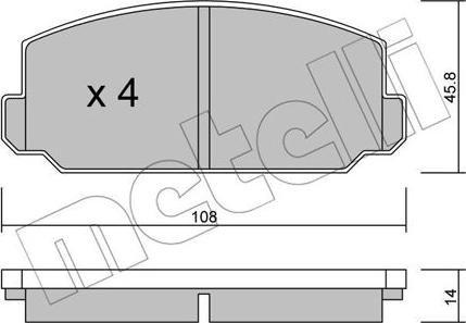 Metelli 22-0461-0 - Bremžu uzliku kompl., Disku bremzes www.autospares.lv