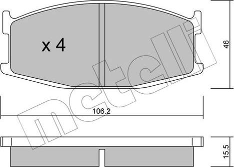 Metelli 22-0468-0 - Bremžu uzliku kompl., Disku bremzes www.autospares.lv