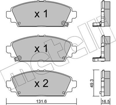 Metelli 22-0463-0 - Brake Pad Set, disc brake www.autospares.lv