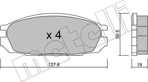 Metelli 22-0409-0 - Bremžu uzliku kompl., Disku bremzes www.autospares.lv