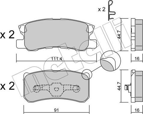 Metelli 22-0400-1 - Bremžu uzliku kompl., Disku bremzes autospares.lv