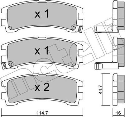 Metelli 22-0408-0 - Bremžu uzliku kompl., Disku bremzes www.autospares.lv